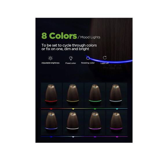 InnoGear Essential Oil Diffuser 400ml Aromatherapy Cool Mist Wood Grain - Picture 5 of 16